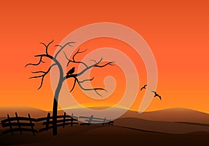 Sunset on the hills, cdr vector