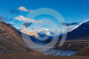 Sunset in Himalayas. Spiti Valley