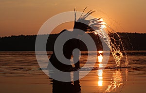 Sunset holiday at the lake