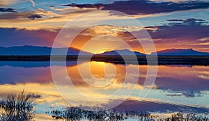 Sunset on Holloman Lake just outside of White Sands National Park, NM