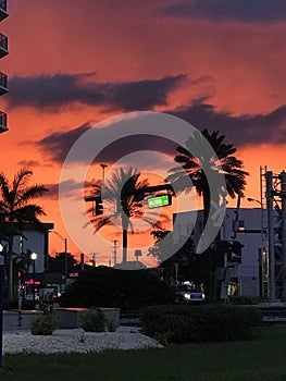 Sunset in Hollywood Florida photo