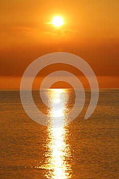 Sunset at Honeymoon Bay in Freycinet National Park. Tasmania