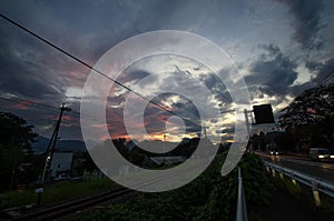 Sunset on Honshu island, september japan