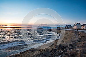 Sunset in Hornafjordur in south Iceland