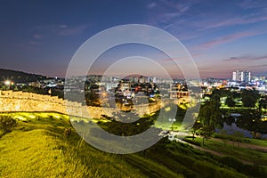 Sunset at Hwaseong Fortress in Suwon, South Korea