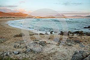 Sunset in idyllic beach of Kleinmond