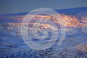 Sunset image of Vatnajokull Glacier, Iceland