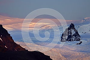 Sunset image of Vatnajokull Glacier, Iceland