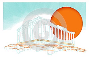 Sunset inside Parthenon