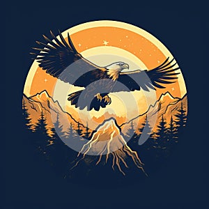 Sunset-inspired Mountain Climbing Adventure T-shirt Design