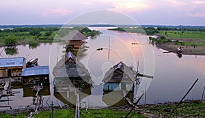 Sunset Iquitos Amazonas River