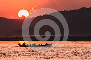 Sunset on the Irrawaddy River