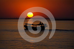 Sunset at Irrawaddy river