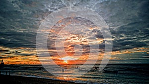 sunset in jerman beach bali