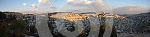 Sunset in Jerusalem Israel with panoramic view