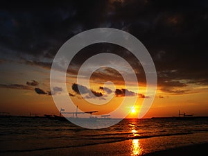 sunset at jimbaran beach