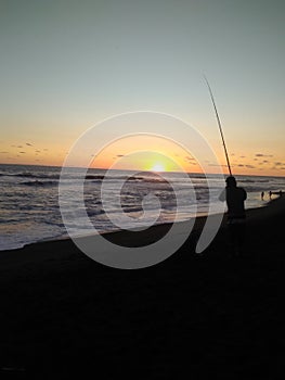 Sunset in the jogja beach