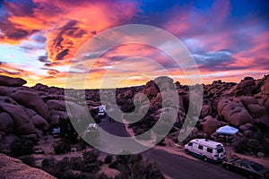 Sunset on the Jumbo Rocks, Joshua Tree National Park, California