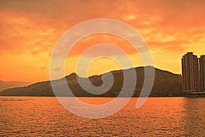 sunset at Junk Bay, Tseung Kwan O bay