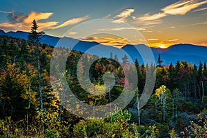 Sunset from Kancamagus Pass, on the Kancamagus Highway in White