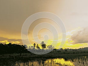 Sunset in karang anyar Indonesia asia photo