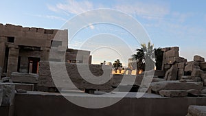 Sunset at Karnak Temple in Luxor, Egypt.