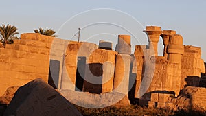 Sunset at Karnak Temple in Luxor, Egypt.