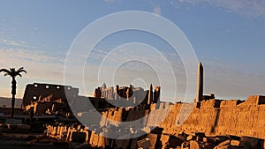 Sunset at Karnak Temple in Luxor, Egypt.