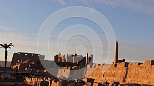 Sunset at Karnak Temple in Luxor, Egypt.