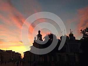Sunset in Kazan, Russia
