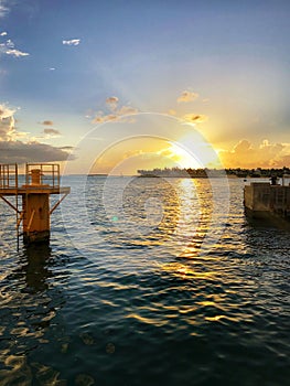 sunset in Key West, Florida at Mallory Square