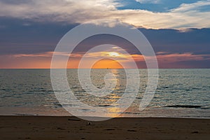 Sunset in Khao Lak at beach and clouds