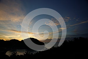 Sunset at Kho Phi Phi island viewpoint