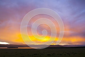 Sunset at Khovsgol Lake photo