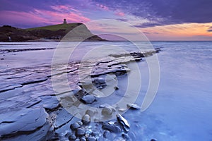 Sunset at Kimmeridge Bay in southern England