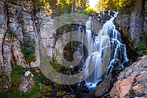 Sunset on Kings Creek Falls, Lassen National Park, California photo