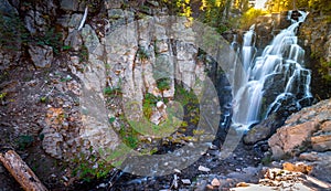 Sunset on Kings Creek Falls, Lassen National Park, California