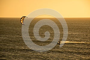 Sunset Kite Surf Riding