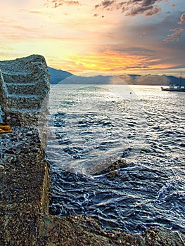 Sunset in Klima village in Milos island