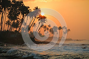 Sunset . Koggala beach, Sri Lanka