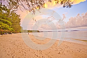 Sunset at Koh Kong Beach is the most southwestern province of Cambodia