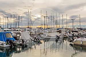 Sunset in Koper marina, Sloven