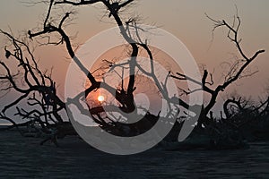 Sunset in Kuakata see shore in Bangladedh