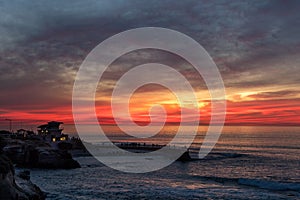 Sunset at the La Jolla cove, San Diego, California