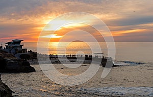 Sunset at the La Jolla cove, San Diego, California