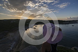 Sunset on La Licciola Beach in Sardinia