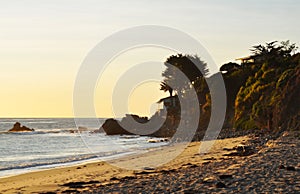 Sunset at La Piedra Beach, Malibu, California photo