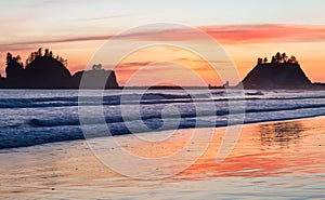 Sunset La Push Beach, Olympic National Park photo