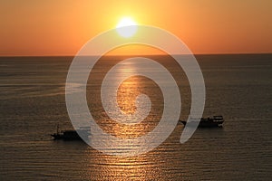 Sunset on Labuan Bajo Bay, Nusa Tenggara, flores island, Indonesia