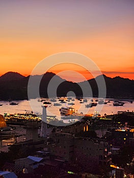 Sunset from labuan bajo city photo